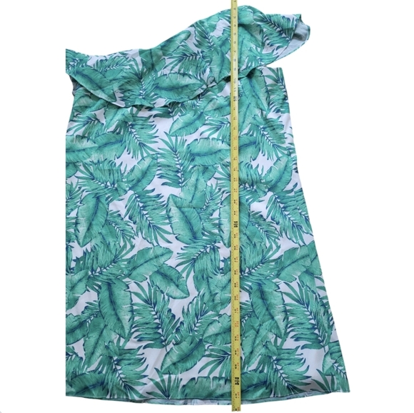 Gianni Bini Bright Green Ivory One Shoulder Pam The Breeze Dress Size Large - Picture 4 of 12